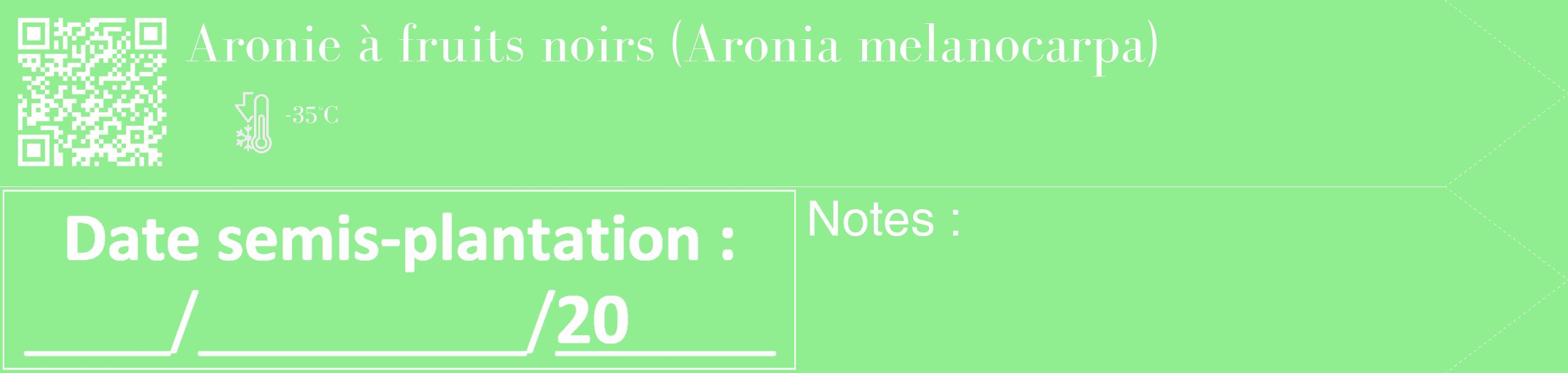 Étiquette de : Aronia melanocarpa - format c - style blanche15_simple_simplebod avec qrcode et comestibilité