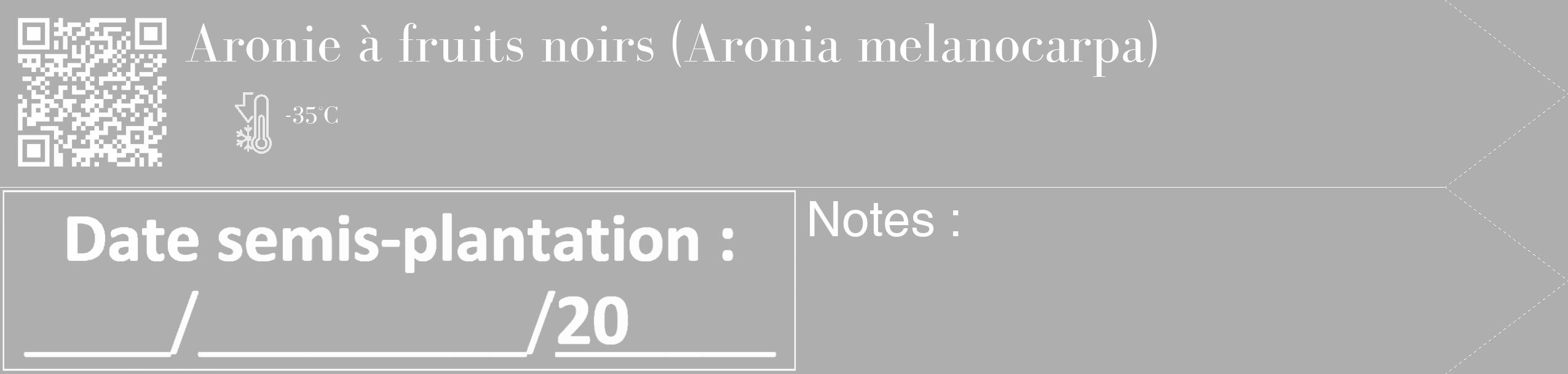 Étiquette de : Aronia melanocarpa - format c - style blanche53_simple_simplebod avec qrcode et comestibilité