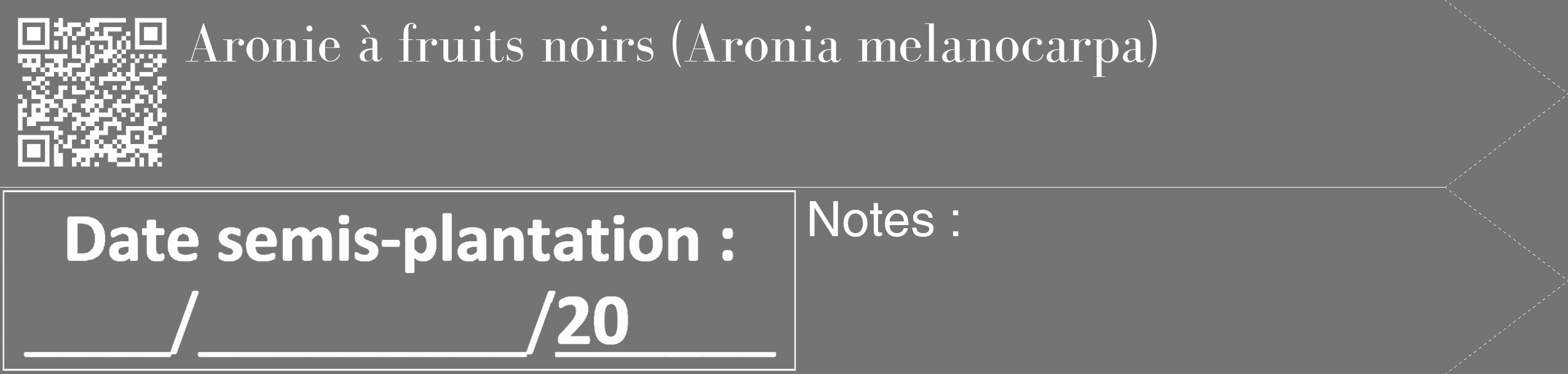 Étiquette de : Aronia melanocarpa - format c - style blanche26_simple_simplebod avec qrcode et comestibilité