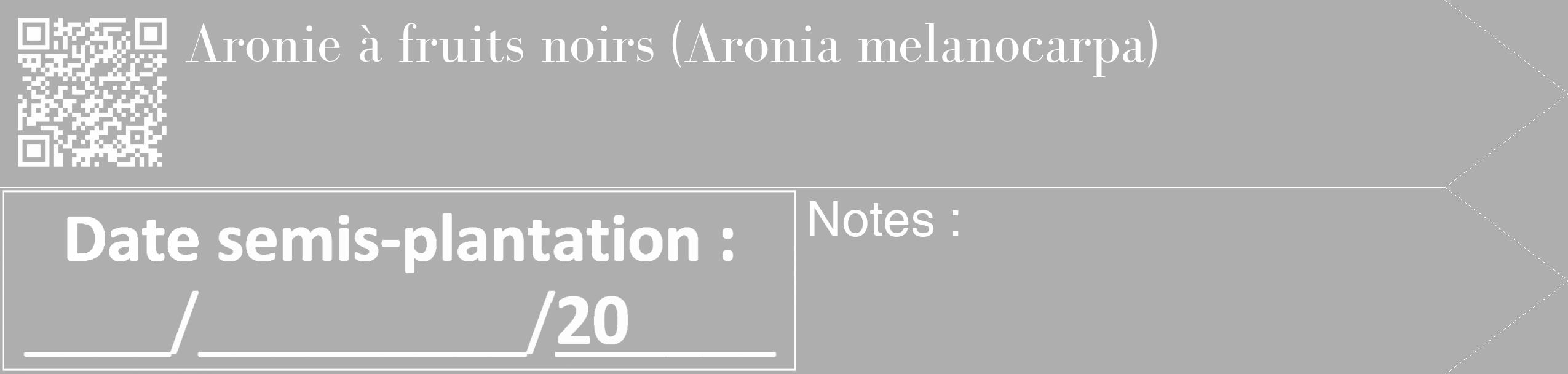 Étiquette de : Aronia melanocarpa - format c - style blanche53_simple_simplebod avec qrcode et comestibilité
