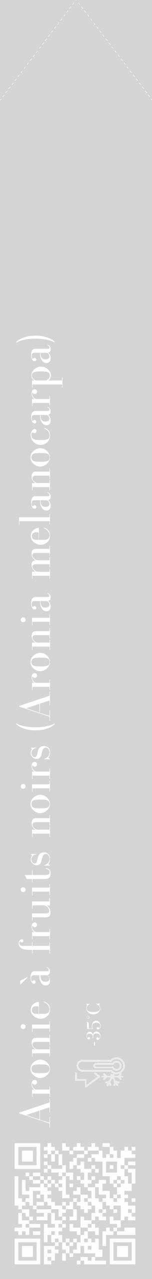 Étiquette de : Aronia melanocarpa - format c - style blanche40_simple_simplebod avec qrcode et comestibilité - position verticale