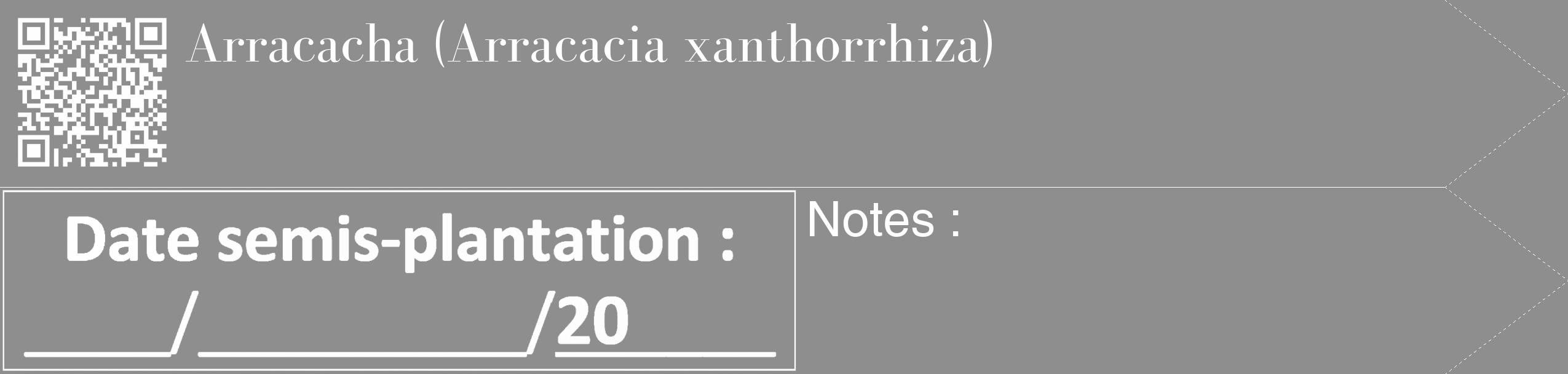 Étiquette de : Arracacia xanthorrhiza - format c - style blanche25_simple_simplebod avec qrcode et comestibilité