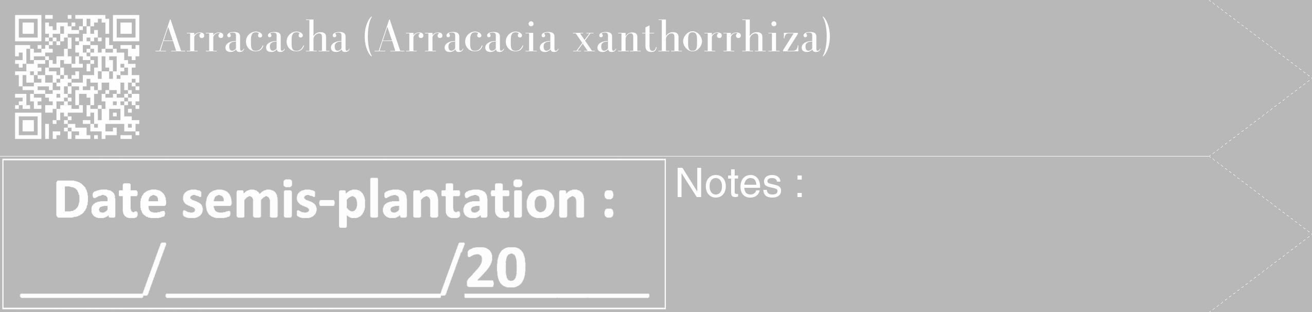 Étiquette de : Arracacia xanthorrhiza - format c - style blanche39_simple_simplebod avec qrcode et comestibilité