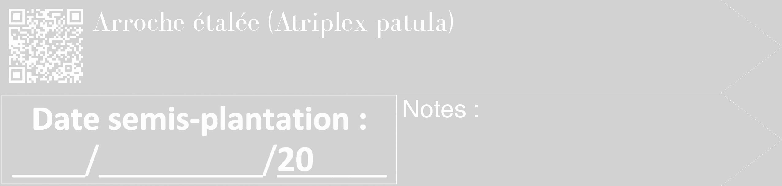 Étiquette de : Atriplex patula - format c - style blanche14_simple_simplebod avec qrcode et comestibilité