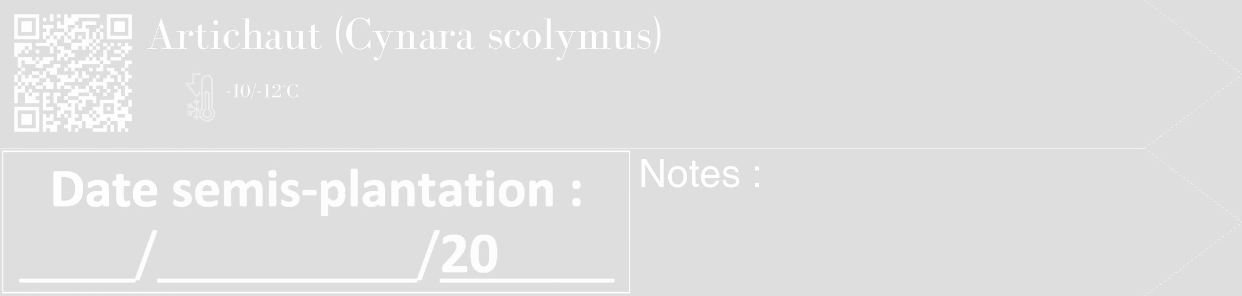 Étiquette de : Cynara scolymus - format c - style blanche20_simple_simplebod avec qrcode et comestibilité