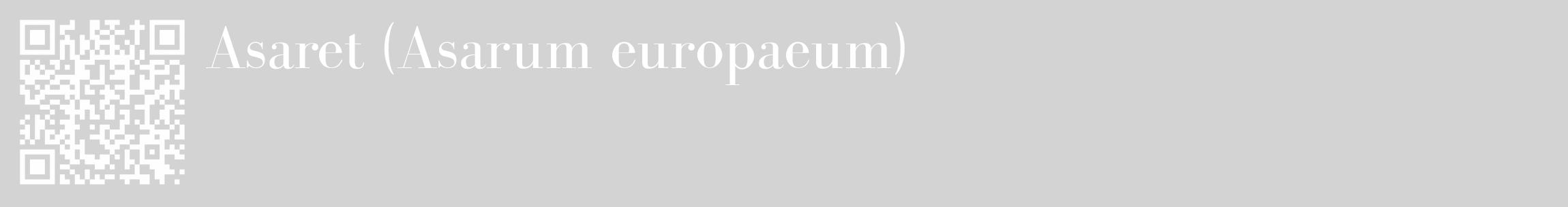 Étiquette de : Asarum europaeum - format c - style blanche56_basique_basiquebod avec qrcode et comestibilité