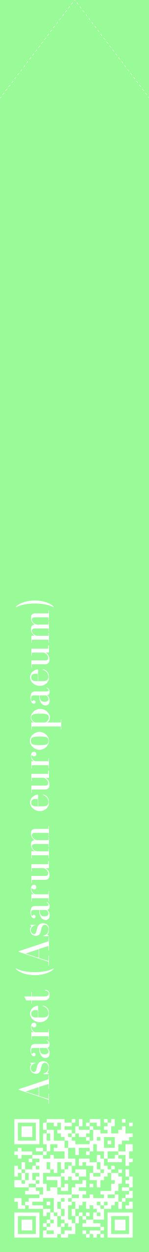 Étiquette de : Asarum europaeum - format c - style blanche14_simplebod avec qrcode et comestibilité