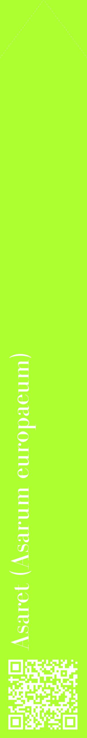 Étiquette de : Asarum europaeum - format c - style blanche17_simplebod avec qrcode et comestibilité