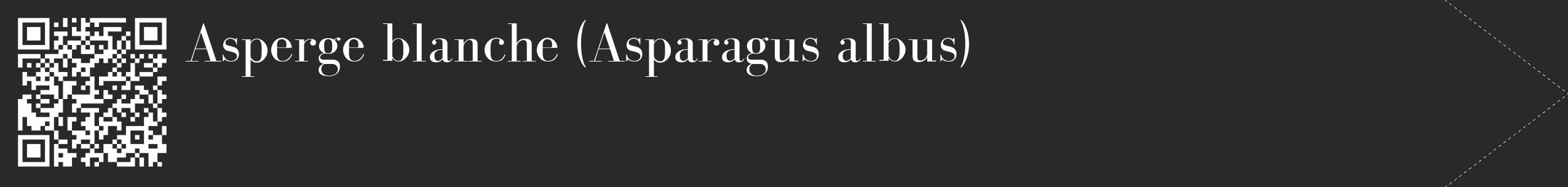 Étiquette de : Asparagus albus - format c - style blanche34_simple_simplebod avec qrcode et comestibilité