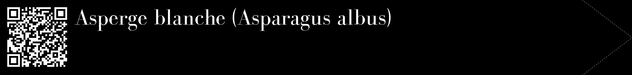 Étiquette de : Asparagus albus - format c - style blanche59_simple_simplebod avec qrcode et comestibilité