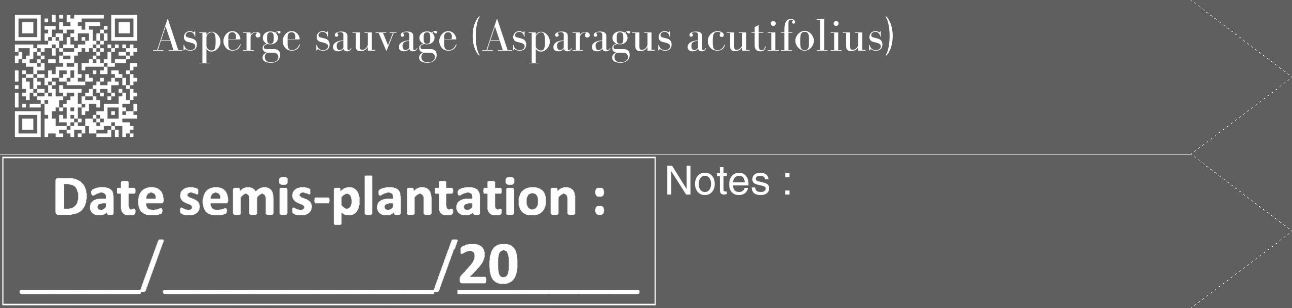 Étiquette de : Asparagus acutifolius - format c - style blanche10_simple_simplebod avec qrcode et comestibilité