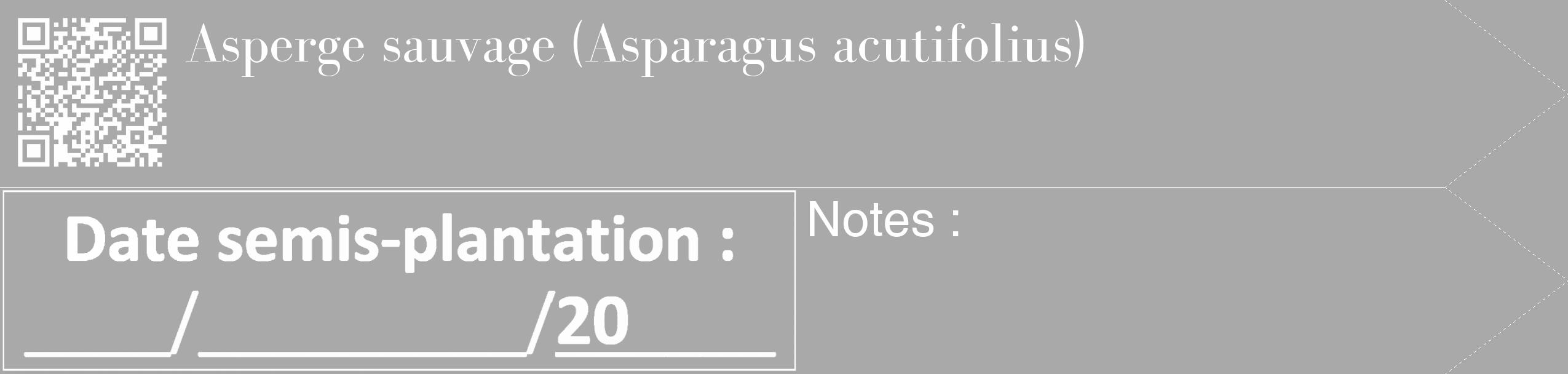 Étiquette de : Asparagus acutifolius - format c - style blanche13_simple_simplebod avec qrcode et comestibilité