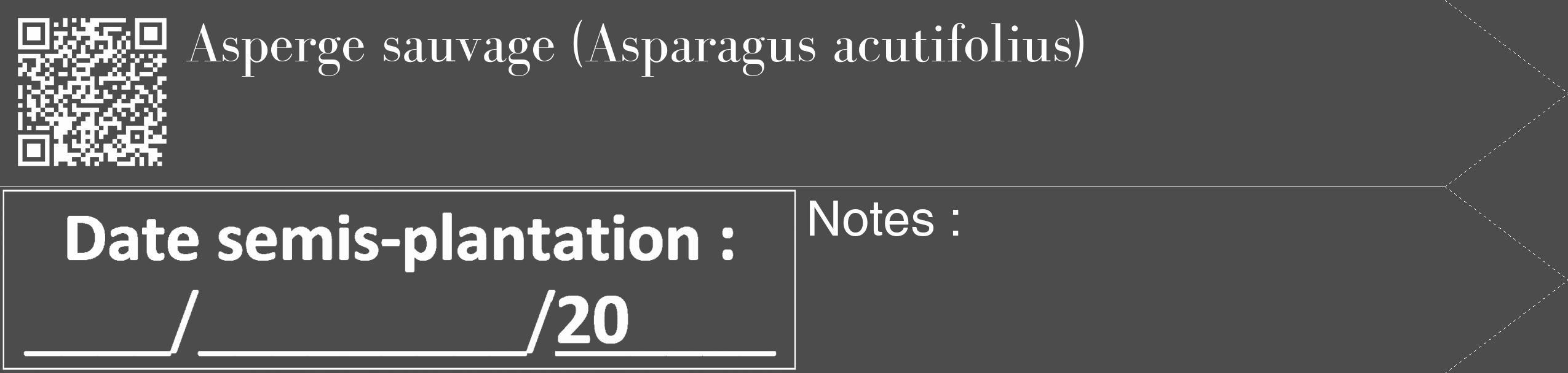 Étiquette de : Asparagus acutifolius - format c - style blanche27_simple_simplebod avec qrcode et comestibilité