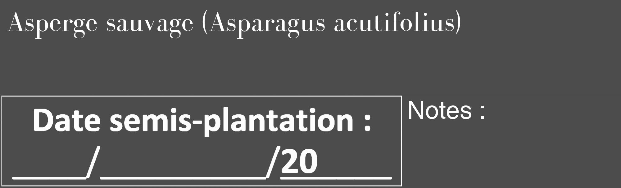 Étiquette de : Asparagus acutifolius - format c - style blanche27_basique_basiquebod avec comestibilité