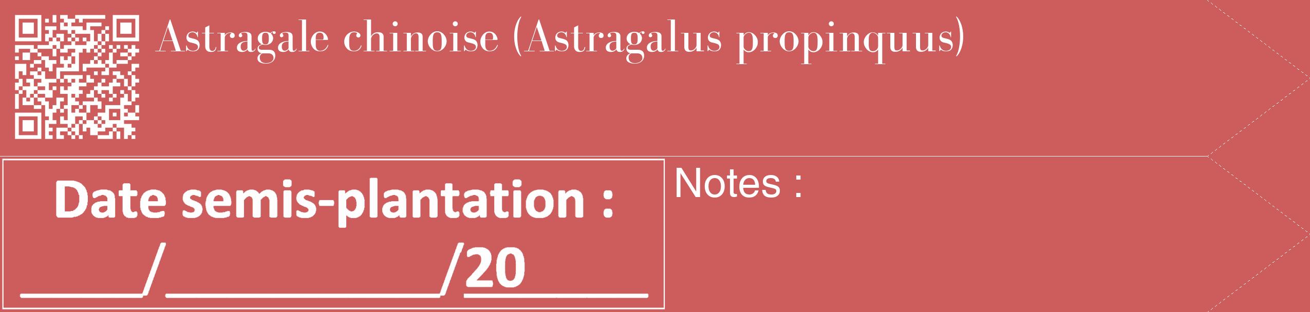 Étiquette de : Astragalus propinquus - format c - style blanche35_simple_simplebod avec qrcode et comestibilité