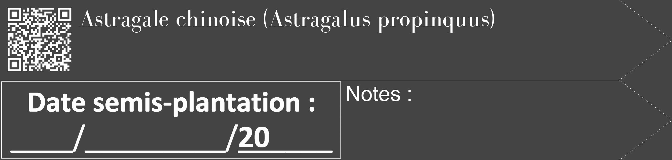 Étiquette de : Astragalus propinquus - format c - style blanche48_simple_simplebod avec qrcode et comestibilité