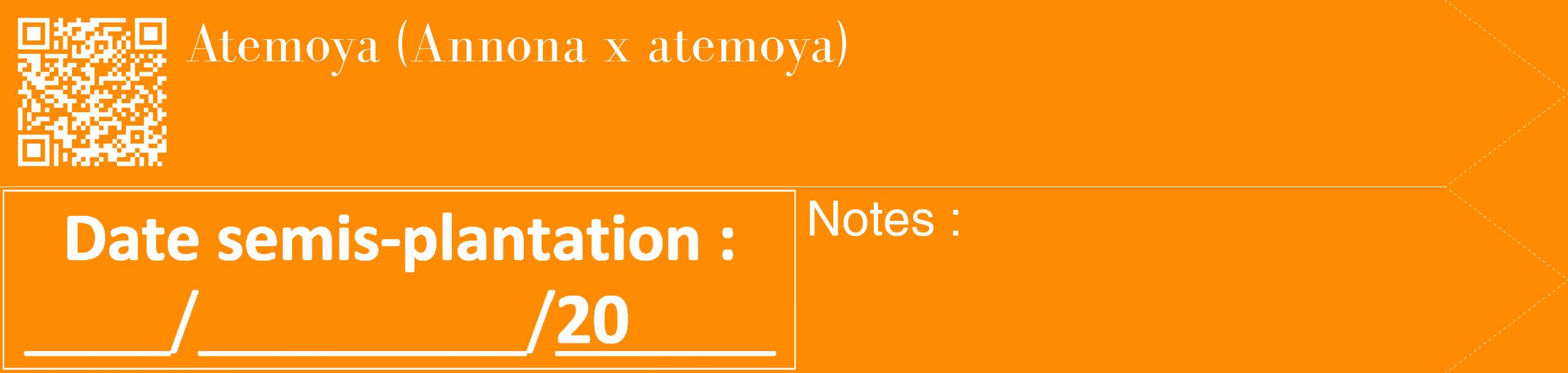 Étiquette de : Annona x atemoya - format c - style blanche23_simple_simplebod avec qrcode et comestibilité