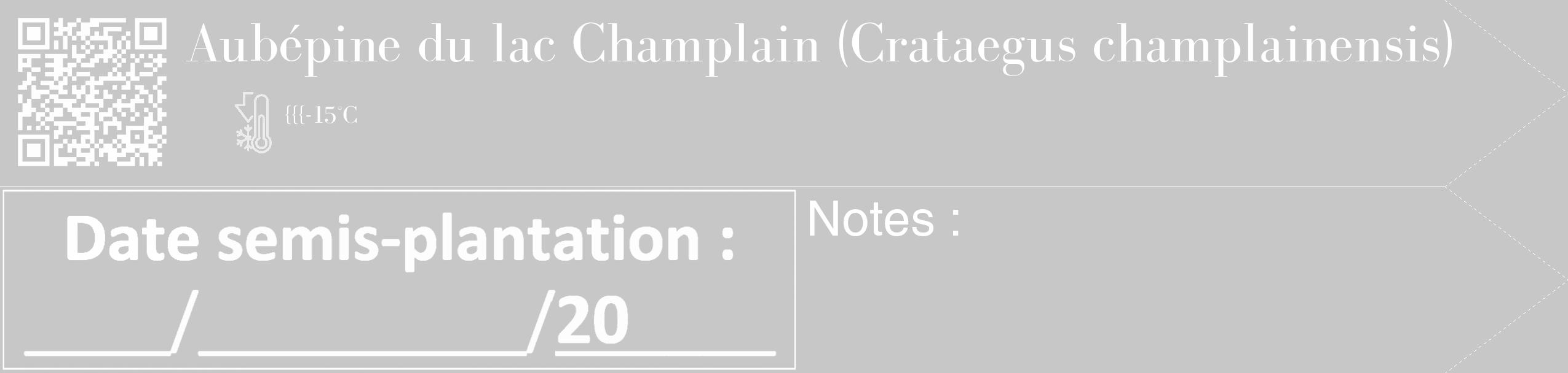 Étiquette de : Crataegus champlainensis - format c - style blanche15_simple_simplebod avec qrcode et comestibilité