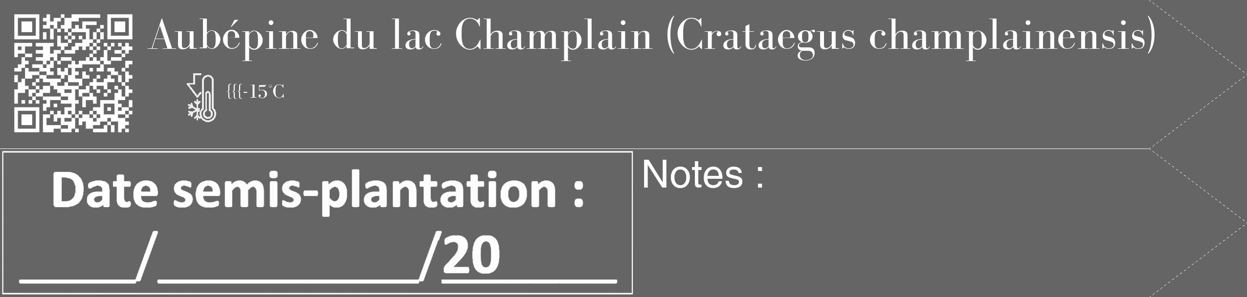 Étiquette de : Crataegus champlainensis - format c - style blanche32_simple_simplebod avec qrcode et comestibilité