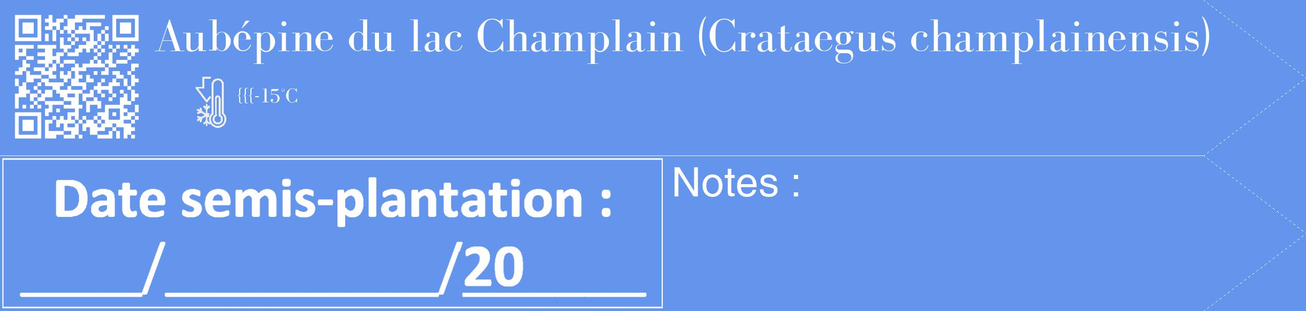 Étiquette de : Crataegus champlainensis - format c - style blanche4_simple_simplebod avec qrcode et comestibilité