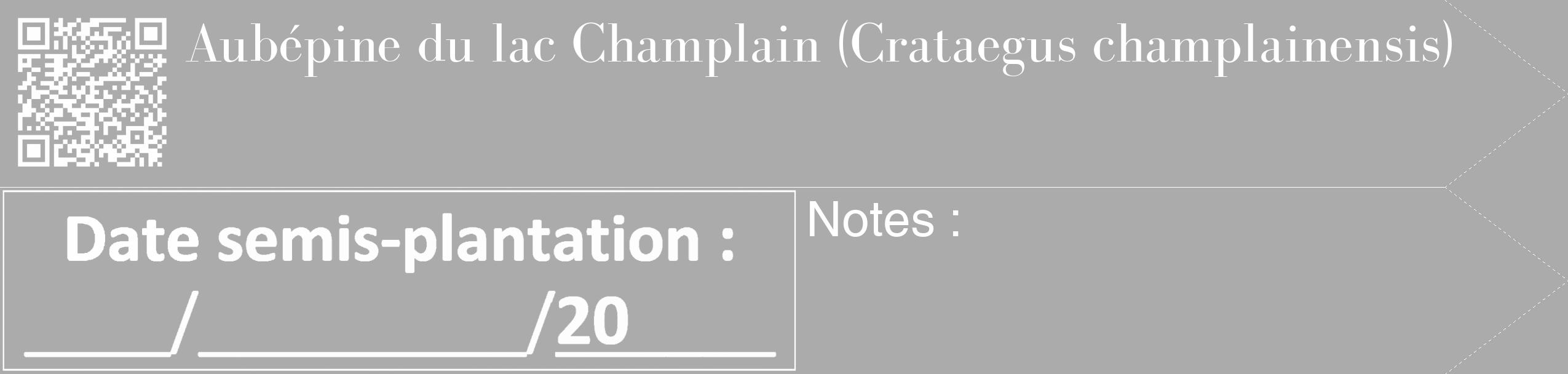 Étiquette de : Crataegus champlainensis - format c - style blanche37_simple_simplebod avec qrcode et comestibilité