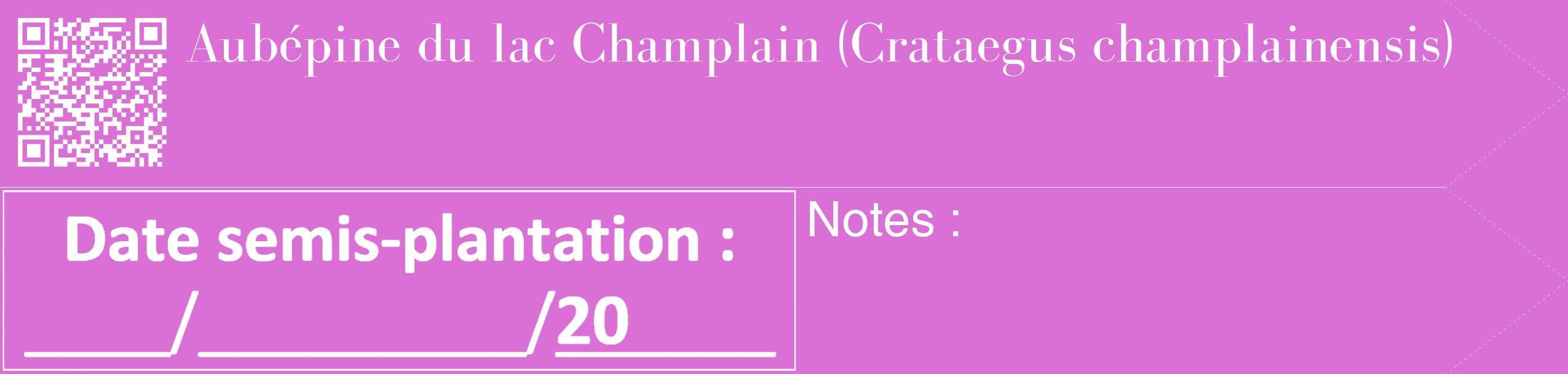 Étiquette de : Crataegus champlainensis - format c - style blanche52_simple_simplebod avec qrcode et comestibilité