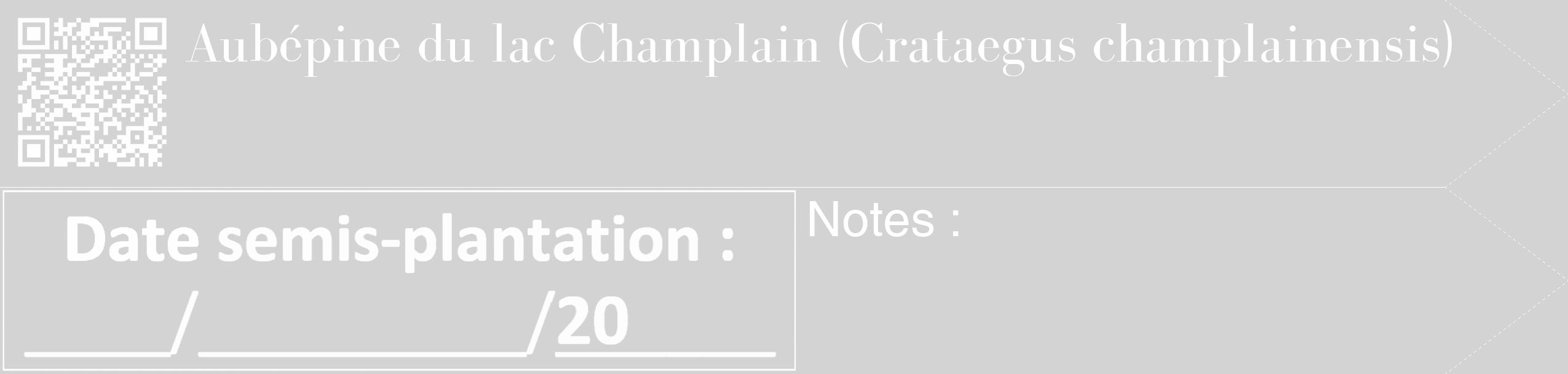 Étiquette de : Crataegus champlainensis - format c - style blanche56_simple_simplebod avec qrcode et comestibilité