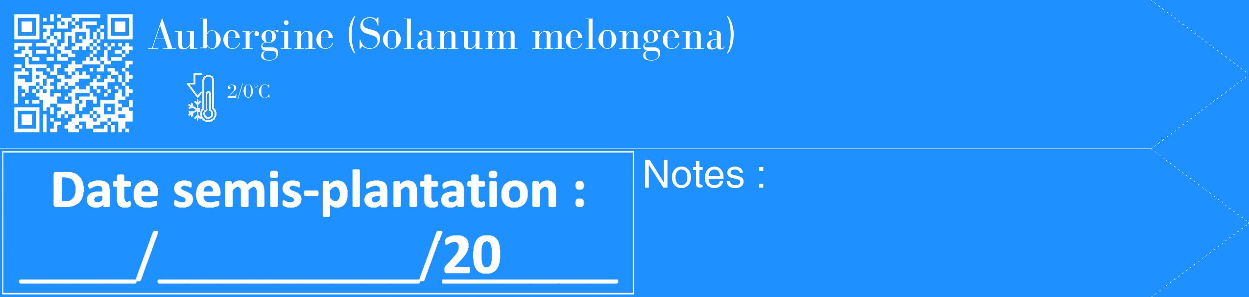 Étiquette de : Solanum melongena - format c - style blanche3_simple_simplebod avec qrcode et comestibilité