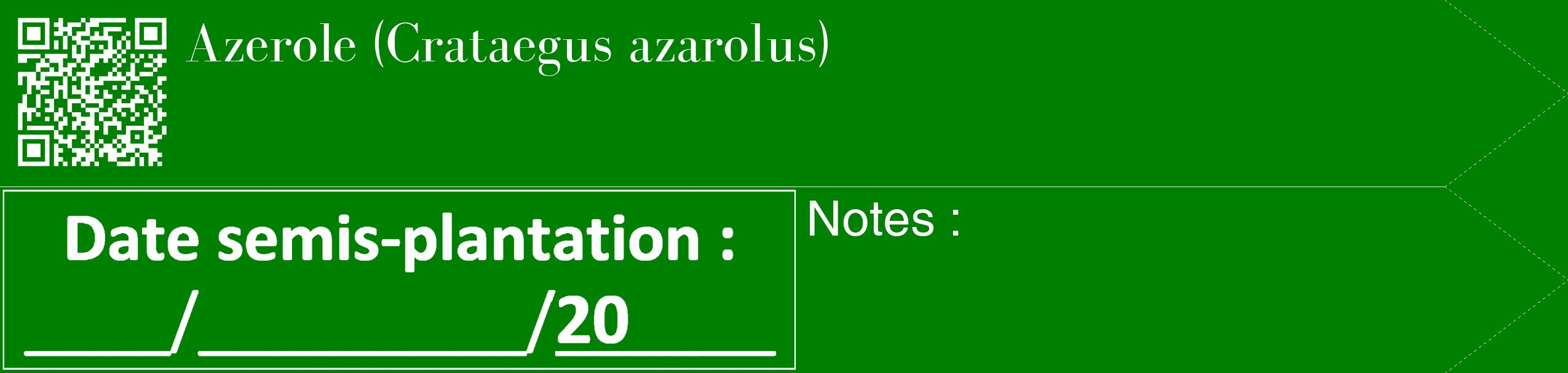 Étiquette de : Crataegus azarolus - format c - style blanche9_simple_simplebod avec qrcode et comestibilité