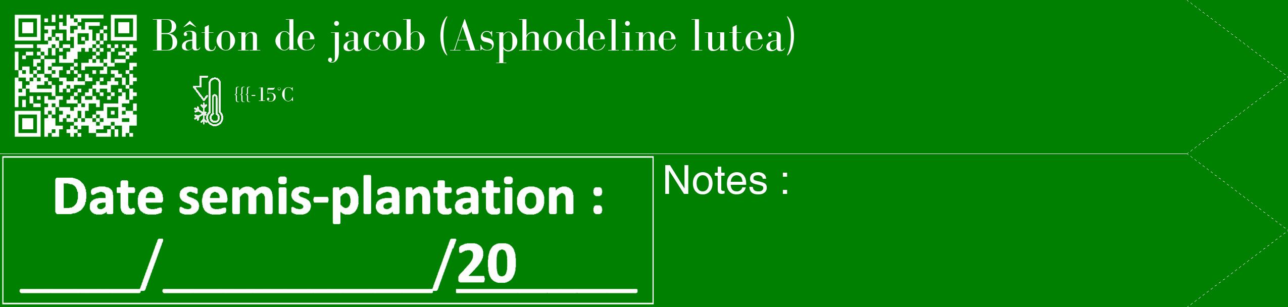 Étiquette de : Asphodeline lutea - format c - style blanche9_simple_simplebod avec qrcode et comestibilité
