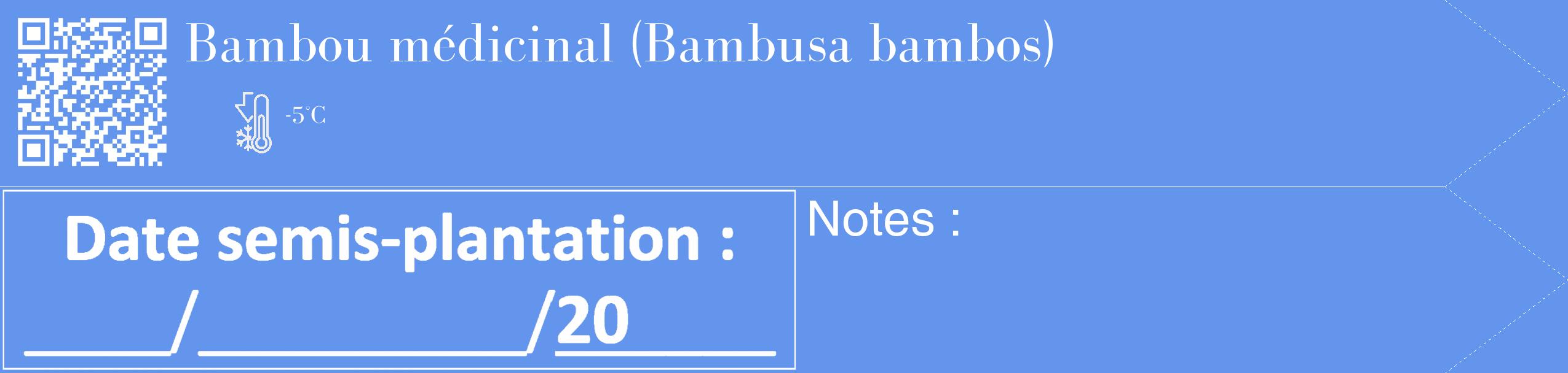 Étiquette de : Bambusa bambos - format c - style blanche4_simple_simplebod avec qrcode et comestibilité