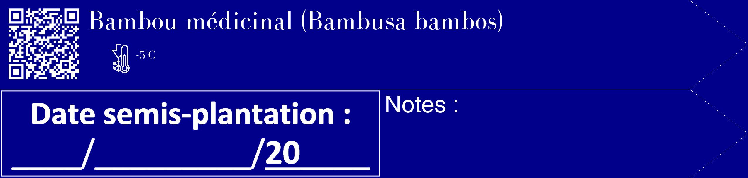 Étiquette de : Bambusa bambos - format c - style blanche7_simple_simplebod avec qrcode et comestibilité