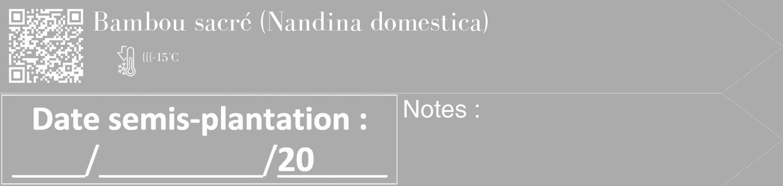 Étiquette de : Nandina domestica - format c - style blanche37_simple_simplebod avec qrcode et comestibilité