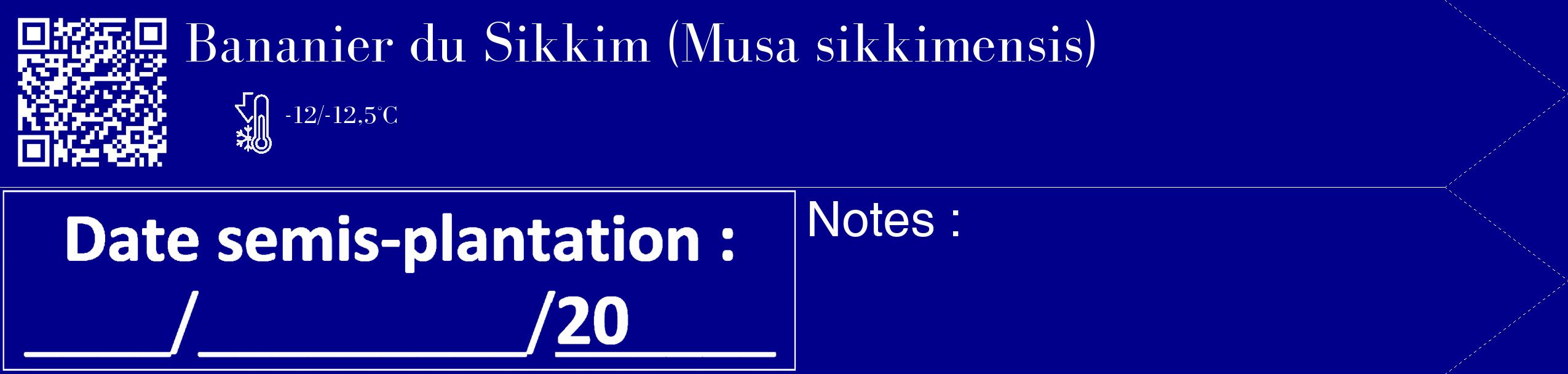 Étiquette de : Musa sikkimensis - format c - style blanche7_simple_simplebod avec qrcode et comestibilité
