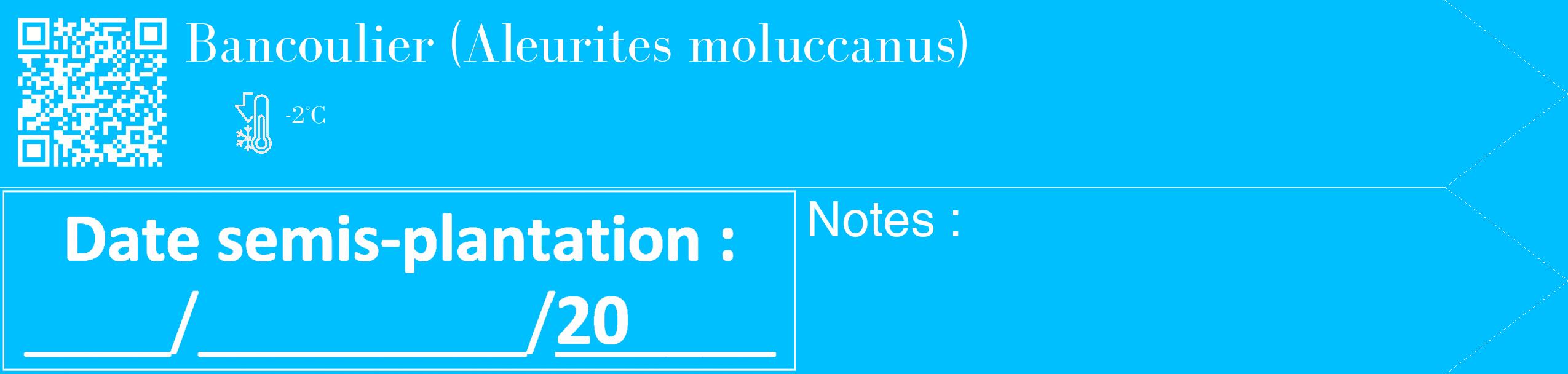 Étiquette de : Aleurites moluccanus - format c - style blanche2_simple_simplebod avec qrcode et comestibilité