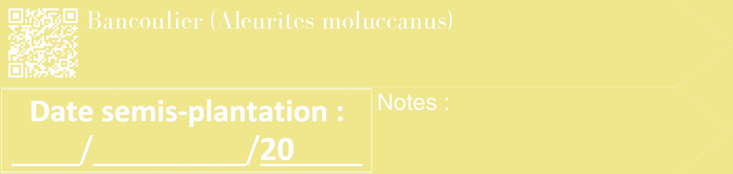 Étiquette de : Aleurites moluccanus - format c - style blanche20_simple_simplebod avec qrcode et comestibilité
