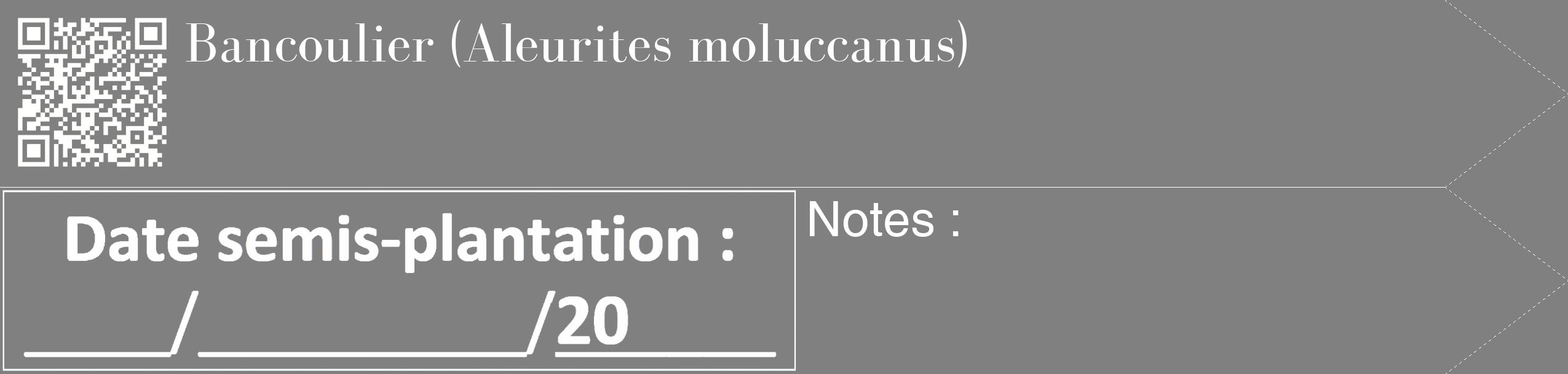 Étiquette de : Aleurites moluccanus - format c - style blanche57_simple_simplebod avec qrcode et comestibilité