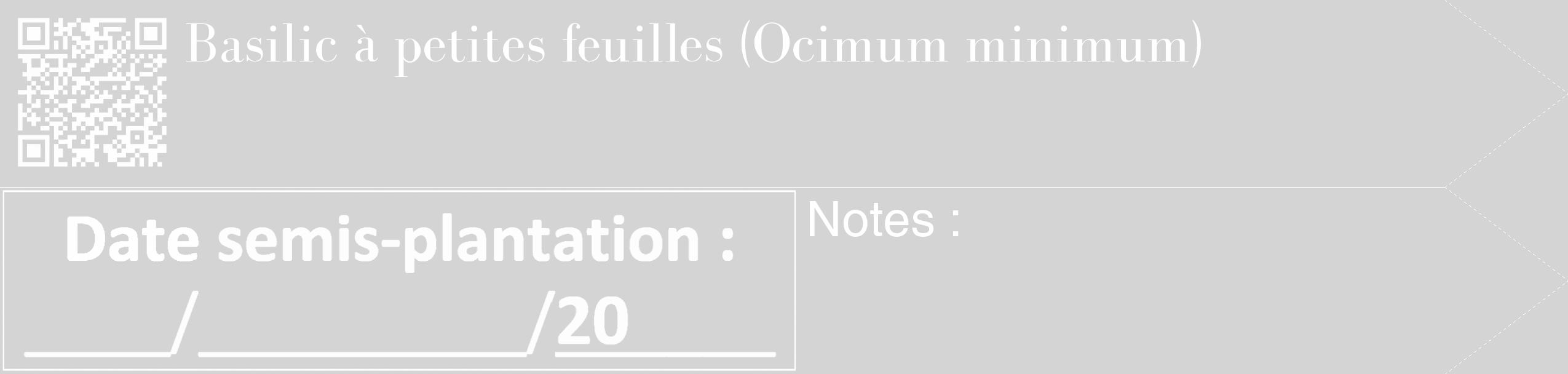 Étiquette de : Ocimum minimum - format c - style blanche40_simple_simplebod avec qrcode et comestibilité
