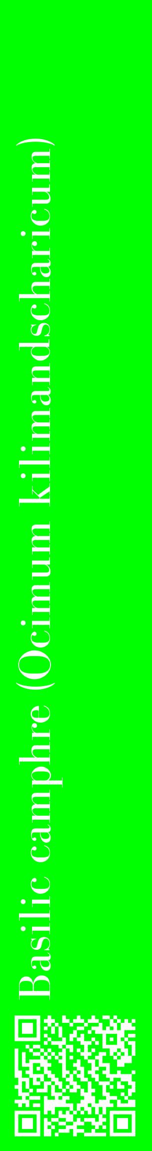Étiquette de : Ocimum kilimandscharicum - format c - style blanche16_basiquebod avec qrcode et comestibilité