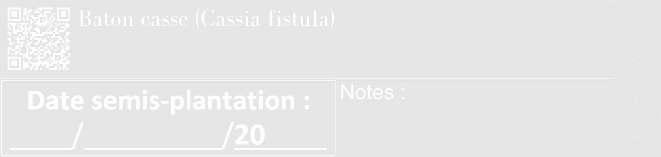 Étiquette de : Cassia fistula - format c - style blanche18_simple_simplebod avec qrcode et comestibilité