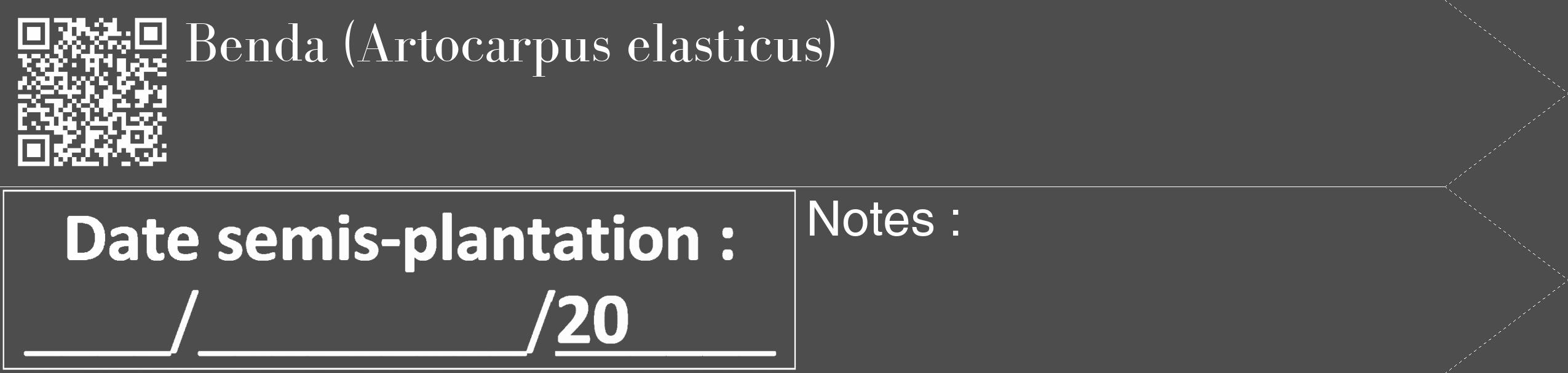 Étiquette de : Artocarpus elasticus - format c - style blanche28_simple_simplebod avec qrcode et comestibilité