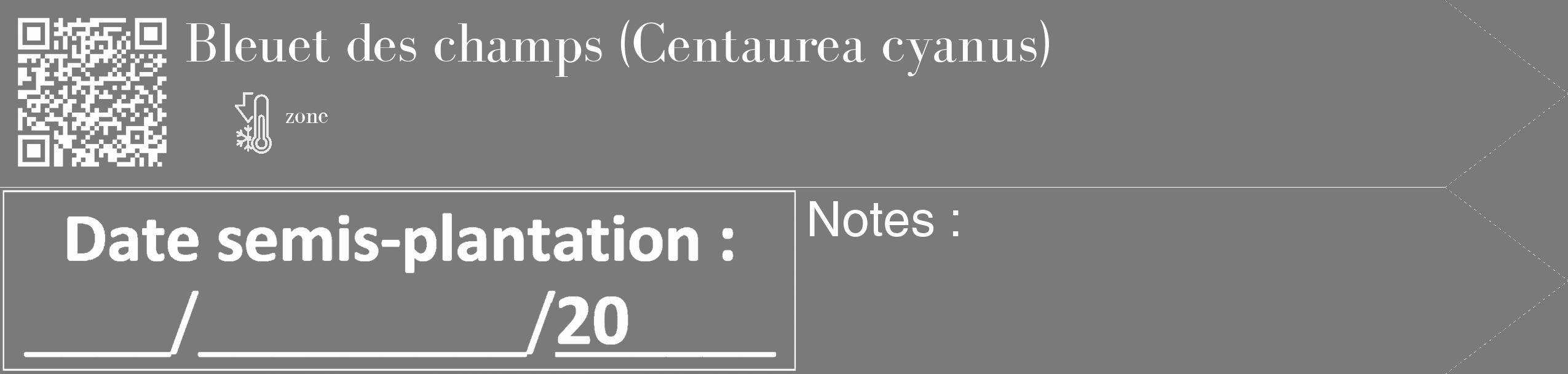 Étiquette de : Centaurea cyanus - format c - style blanche3_simple_simplebod avec qrcode et comestibilité