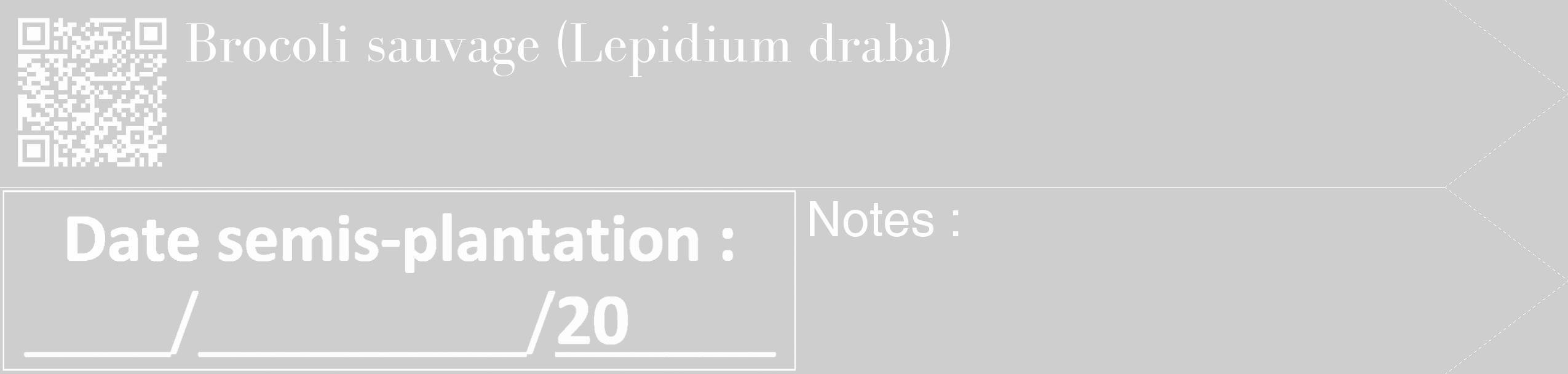 Étiquette de : Lepidium draba - format c - style blanche17_simple_simplebod avec qrcode et comestibilité