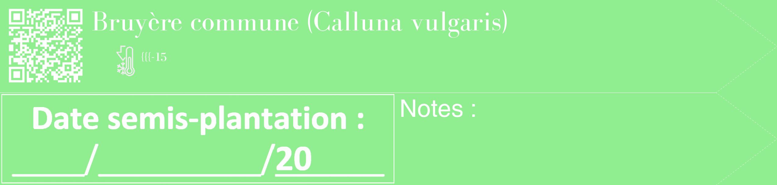 Étiquette de : Calluna vulgaris - format c - style blanche15_simple_simplebod avec qrcode et comestibilité