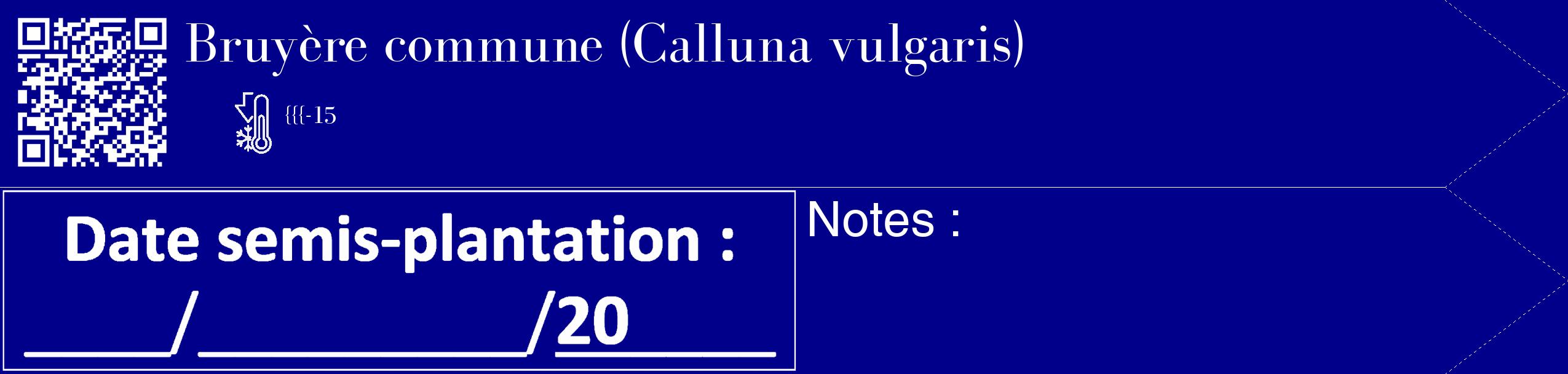 Étiquette de : Calluna vulgaris - format c - style blanche7_simple_simplebod avec qrcode et comestibilité