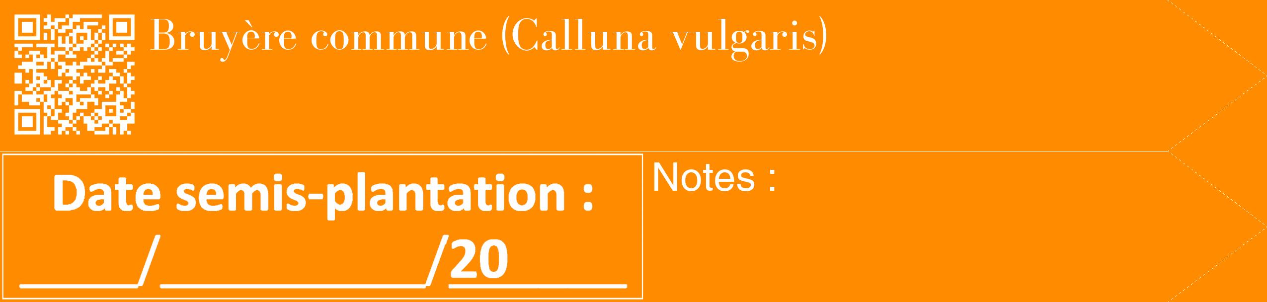Étiquette de : Calluna vulgaris - format c - style blanche23_simple_simplebod avec qrcode et comestibilité
