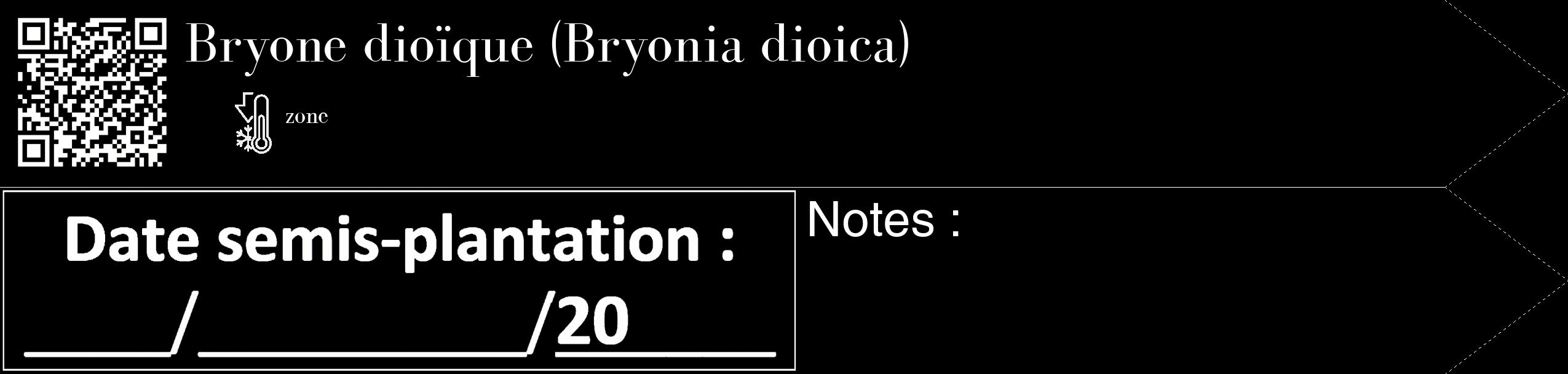 Étiquette de : Bryonia dioica - format c - style blanche59_simple_simplebod avec qrcode et comestibilité