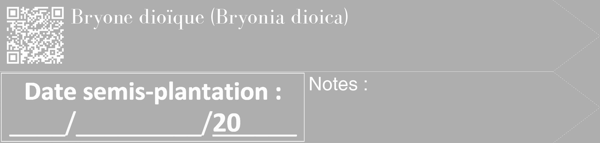 Étiquette de : Bryonia dioica - format c - style blanche53_simple_simplebod avec qrcode et comestibilité