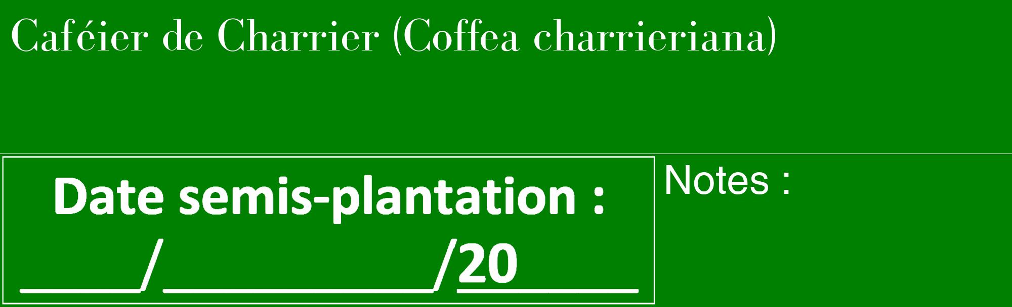 Étiquette de : Coffea charrieriana - format c - style blanche9_basique_basiquebod avec comestibilité