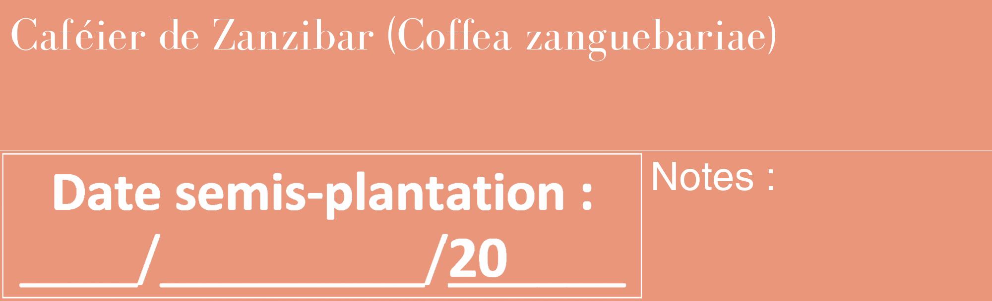 Étiquette de : Coffea zanguebariae - format c - style blanche37_basique_basiquebod avec comestibilité